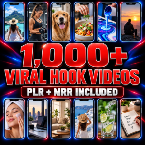 1,000+ Viral Hook Videos Bundle | TikTok, Instagram Reels & YouTube Shorts | PLR & MRR Digital Download