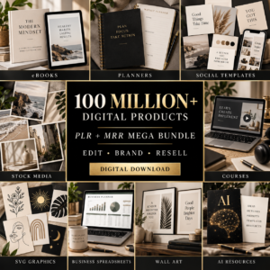 100 Million+ PLR & MRR Digital Products Mega Bundle | Master Resell Rights Collection for Online Sellers