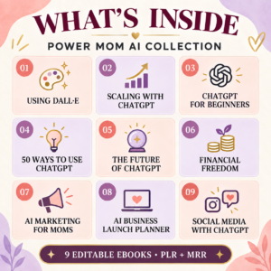 AI Business eBook Bundle for Mom Entrepreneurs | Editable PLR & MRR Digital Products