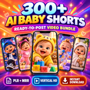 300+ AI Baby Shorts Video Bundle | Ready-to-Post TikTok & Reels Content | PLR & MRR Included