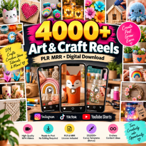 4000+ DIY Arts & Crafts Reels Bundle | PLR & MRR Videos | Social Media Content