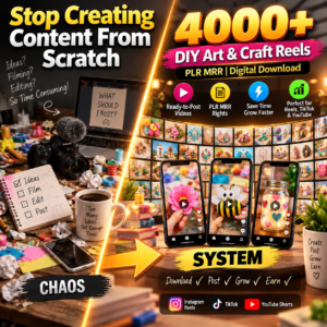 4000+ DIY Arts & Crafts Reels Bundle | PLR & MRR Videos | Social Media Content