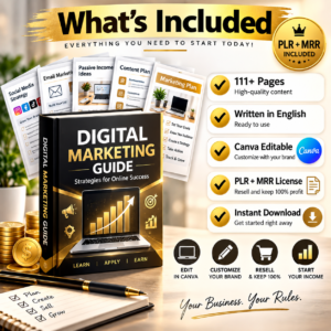 111-Page Make Money Online eBook | PLR & MRR | Editable Canva Digital Product