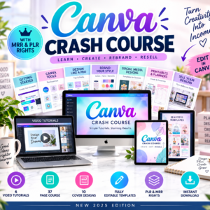 Canva Crash Course | PLR & MRR | Video Tutorials, Editable Templates & Resell Rights