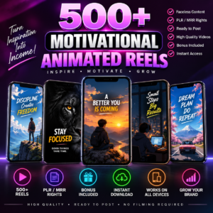 500+ Motivational Reels Bundle | Faceless Content | PLR & MRR Resell Rights