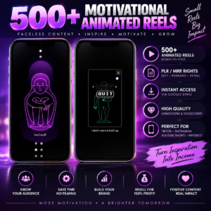 500+ Motivational Reels Bundle | Faceless Content | PLR & MRR Resell Rights