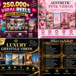 250,000+ Faceless Reels Mega Bundle | PLR & MRR | Ready-to-Post Short-Form Videos