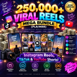 250,000+ Faceless Reels Mega Bundle | PLR & MRR | Ready-to-Post Short-Form Videos