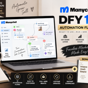 12 ManyChat Automation Flows Bundle | PLR + MRR Resell Rights | DFY Marketing Templates